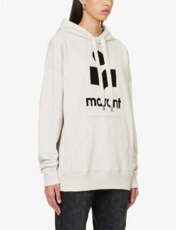 Isabel Marant Etoile Mansel Logo-print Recycled Cotton-blend Hoody -Selfridges Store R04188832 ECRU ALT02