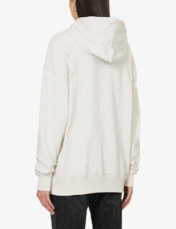 Isabel Marant Etoile Mansel Logo-print Recycled Cotton-blend Hoody -Selfridges Store R04188832 ECRU ALT03