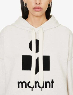 Isabel Marant Etoile Mansel Logo-print Recycled Cotton-blend Hoody -Selfridges Store R04188832 ECRU ALT04