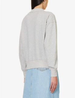 Isabel Marant Etoile Moby Graphic-print Cotton-blend Sweatshirt -Selfridges Store R04188833 GREY ALT03
