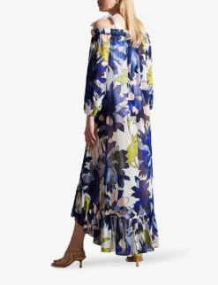 Ted Baker Avinnn Floral-print Recycled-polyester Maxi Cover-up -Selfridges Store R04189303 NATURAL ALT02