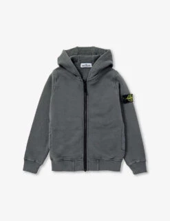 Stone Island Logo-badge Cotton-jersey Hoody 4-12 Years