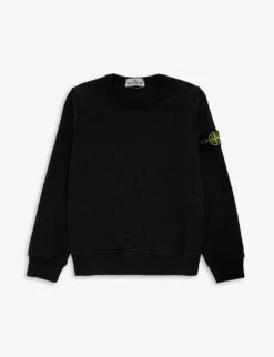 Stone Island Logo-badge Crewneck Cotton-jersey Sweatshirt 4-12 Years