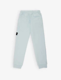Stone Island Logo-badge Tapered-leg Cotton-jersey Jogging Bottoms 4-12 Years -Selfridges Store R04189704 SKYBLUE ALT02