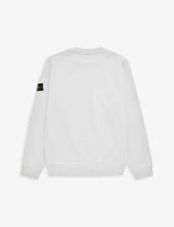Stone Island Logo-embroidered Cotton-jersey Sweatshirt 14 Years -Selfridges Store R04189711 WHITE ALT02