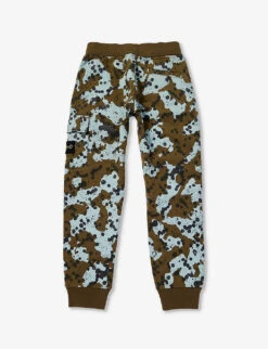 Stone Island Si Classic Camouflage-print Cotton-jersey Jogging Bottoms 4-12 Years -Selfridges Store R04189714 MILITARYGREEN ALT02