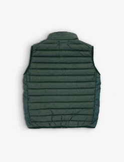 Stone Island Logo-patch Quilted Shell Gilet 6-12 Years -Selfridges Store R04189754 BOTTLEGREEN ALT02