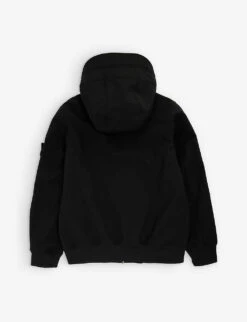 Stone Island Logo-badge Zip-up Stretch-shell hooded Jacket 6-12 Years 5 Stone Island Logo-badge Zip-up Stretch-shell hooded Jacket 6-12 Years -Selfridges Store R04189756 BLACK ALT02