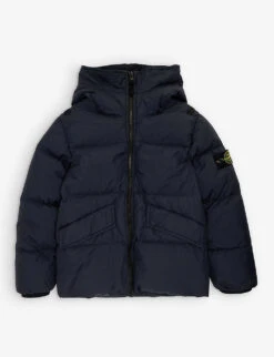 Stone Island Logo-badge Padded Shell Hooded Jacket 4-12 Years