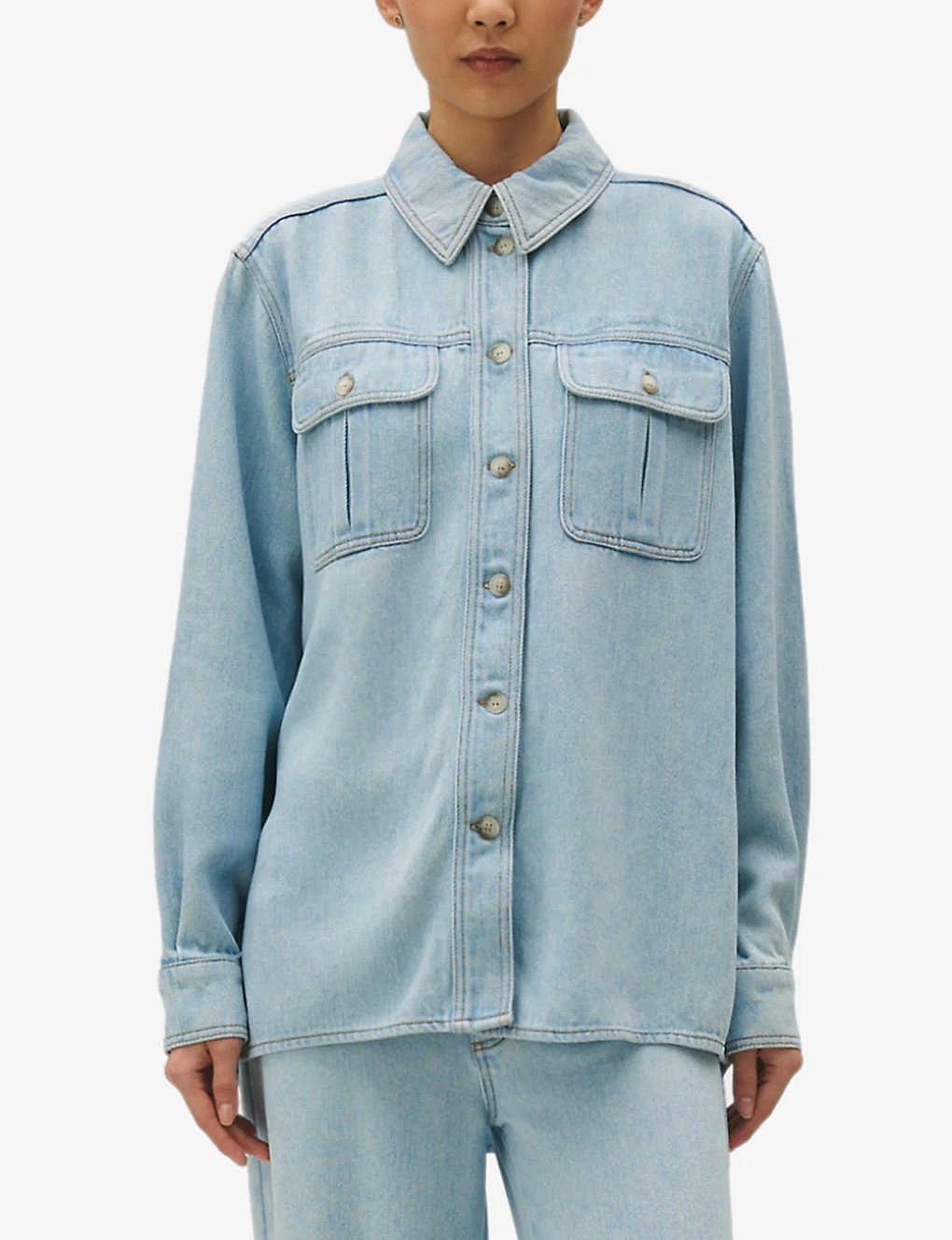 CLAUDIE PIERLOT Calisto Loose-fit Long-sleeve Woven Shirt 3 CLAUDIE PIERLOT Calisto Loose-fit Long-sleeve Woven Shirt - Image 3