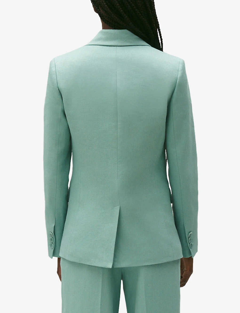 CLAUDIE PIERLOT Double-breasted Straight-fit Stretch Linen-blend Blazer 4 CLAUDIE PIERLOT Double-breasted Straight-fit Stretch Linen-blend Blazer - Image 4