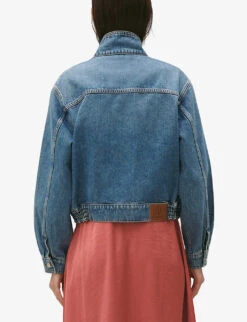 CLAUDIE PIERLOT Volume High-neck Relaxed-fit Denim Jacket -Selfridges Store R04189889 BLEUS ALT03