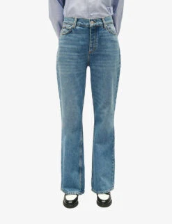 CLAUDIE PIERLOT Planete Straight-leg Mid-rise Jeans -Selfridges Store R04189890 BLEUS ALT02