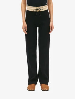 CLAUDIE PIERLOT Macmic Elasticated-waist Loose-fit Knitted Trousers 7 CLAUDIE PIERLOT Macmic Elasticated-waist Loose-fit Knitted Trousers -Selfridges Store R04189924 BLEUS ALT02