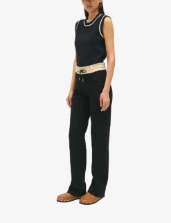 CLAUDIE PIERLOT Macmic Elasticated-waist Loose-fit Knitted Trousers 9 CLAUDIE PIERLOT Macmic Elasticated-waist Loose-fit Knitted Trousers -Selfridges Store R04189924 BLEUS ALT04