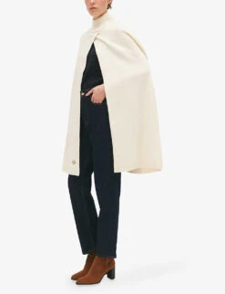 CLAUDIE PIERLOT Turtle-neck Knitted Cape -Selfridges Store R04190096 NATURELS ALT02