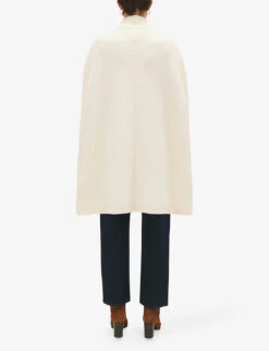 CLAUDIE PIERLOT Turtle-neck Knitted Cape -Selfridges Store R04190096 NATURELS ALT03