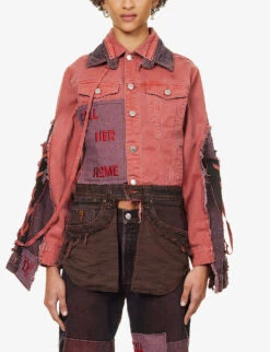 Charli Cohen X Diablo IV Brand-embroidered Regular-fit Upcycled Denim Jacket 7 Charli Cohen X Diablo IV Brand-embroidered Regular-fit Upcycled Denim Jacket -Selfridges Store R04192235 REDRED ALT02