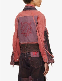Charli Cohen X Diablo IV Brand-embroidered Regular-fit Upcycled Denim Jacket 8 Charli Cohen X Diablo IV Brand-embroidered Regular-fit Upcycled Denim Jacket -Selfridges Store R04192235 REDRED ALT03