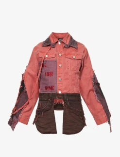 Charli Cohen X Diablo IV Brand-embroidered Regular-fit Upcycled Denim Jacket