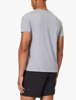 Lululemon The Fundamental Short-sleeved Stretch-jersey T-shirt -Selfridges Store R04194031 RHINOGREY ALT03