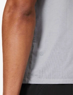 Lululemon The Fundamental Short-sleeved Stretch-jersey T-shirt -Selfridges Store R04194031 RHINOGREY ALT04