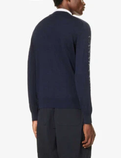 Canada Goose Welland Brand-intarsia Wool Jumper -Selfridges Store R04195780 NAVY ALT03