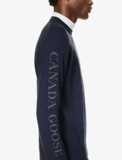 Canada Goose Welland Brand-intarsia Wool Jumper -Selfridges Store R04195780 NAVY ALT04