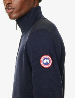 Canada Goose Stormont Logo-appliqué Half-zip Wool Jumper -Selfridges Store R04195783 MARINENAVY ALT04