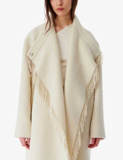 IRO Roicy Fringe-embellished Wool-blend Coat -Selfridges Store R04196508 ECR01 ALT02
