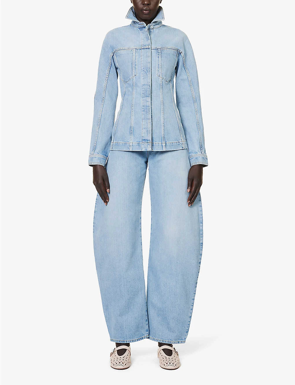 ALAIA Cinched-waist Patch-pocket Denim Jacket 2 ALAIA Cinched-waist Patch-pocket Denim Jacket - Image 2