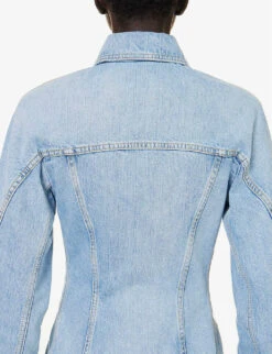 ALAIA Cinched-waist Patch-pocket Denim Jacket 10 ALAIA Cinched-waist Patch-pocket Denim Jacket -Selfridges Store R04196667 BLEUCLAIR ALT04