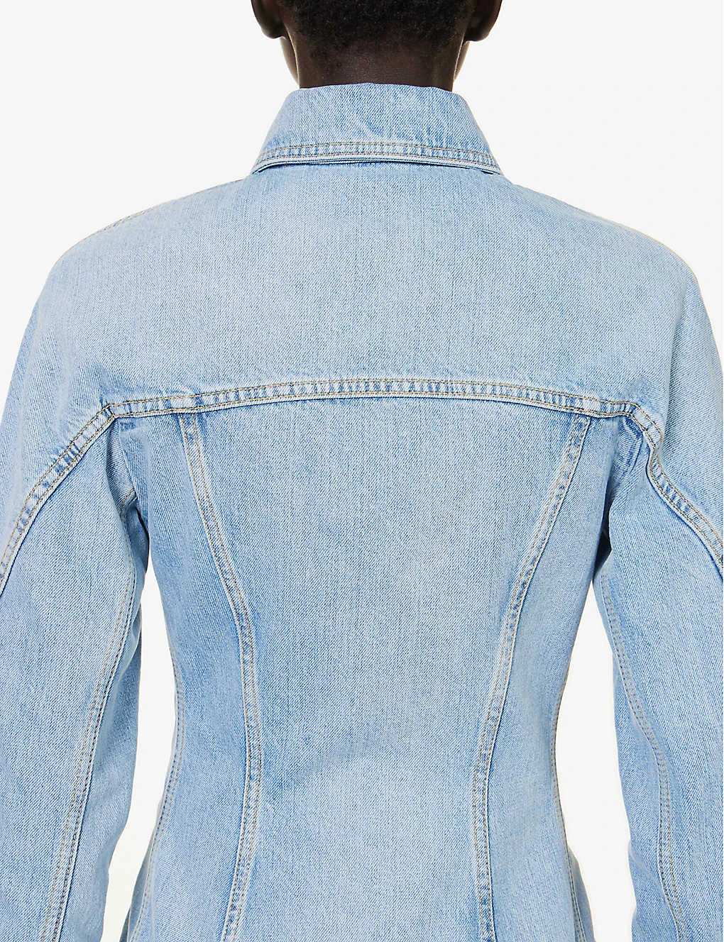 ALAIA Cinched-waist Patch-pocket Denim Jacket 5 ALAIA Cinched-waist Patch-pocket Denim Jacket - Image 5