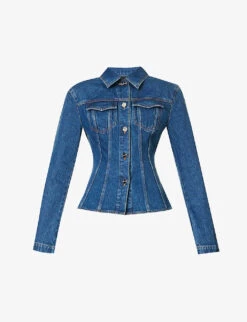 Slim-fit Cinched-waist Denim Jacket