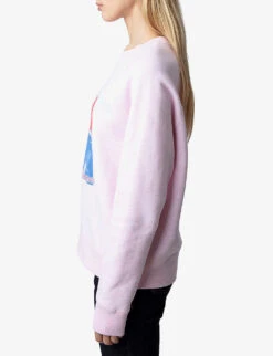 Zadig & Voltaire Upper Graphic-print Cotton-jersey Sweatshirt -Selfridges Store R04198978 POUDRE ALT02