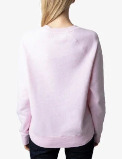 Zadig & Voltaire Upper Graphic-print Cotton-jersey Sweatshirt -Selfridges Store R04198978 POUDRE ALT03