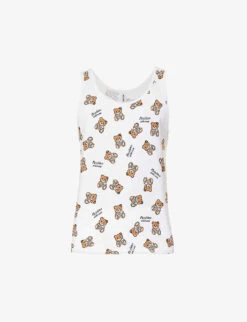 MOSCHINO Toy Bear Graphic-print Stretch-cotton Top