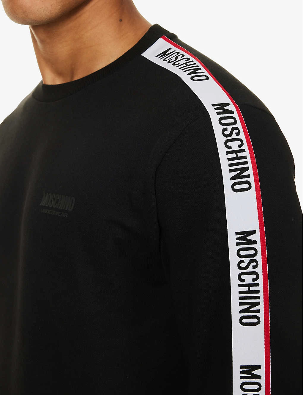 MOSCHINO Brand-tape Crewneck Stretch-cotton Sweatshirt 5 MOSCHINO Brand-tape Crewneck Stretch-cotton Sweatshirt - Image 5