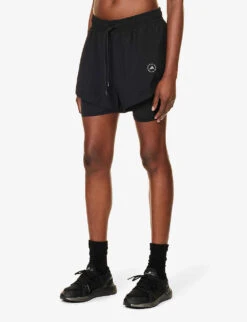 Adidas By Stella Mccartney TruePurpose 2in1 Stretch-recycled Polyester Shorts -Selfridges Store R04201632 BLACK ALT02