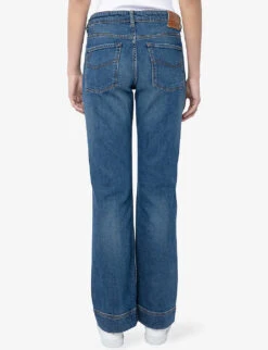 Zadig & Voltaire Vincente Logo-embroidered Flared-leg Mid-rise Stretch-denim Jeans -Selfridges Store R04201832 MEDIUMBLUE ALT03