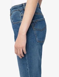 Zadig & Voltaire Vincente Logo-embroidered Flared-leg Mid-rise Stretch-denim Jeans -Selfridges Store R04201832 MEDIUMBLUE ALT04