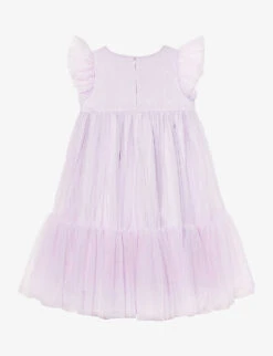 Tres Chic Bead-embellished Tulle Woven Dress 4-11 Years -Selfridges Store R04201863 PURPLECHARM ALT02