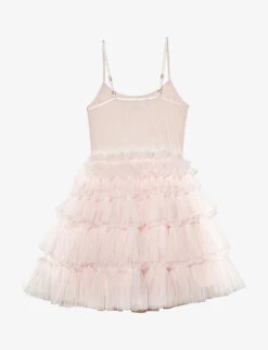 Glittering Bead-embellished Tulle Woven Dress 4-11 Years -Selfridges Store R04201864 CRYSTALPINK ALT02