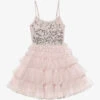Glittering Bead-embellished Tulle Woven Dress 4-11 Years