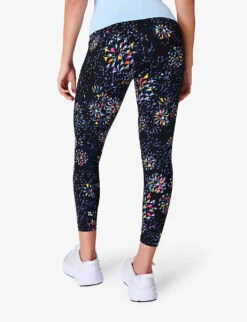 Sweaty Betty Power 7/8 High-rise Graphic-print Workout Leggings -Selfridges Store R04201955 BLACKFACETEDFLORAL ALT03