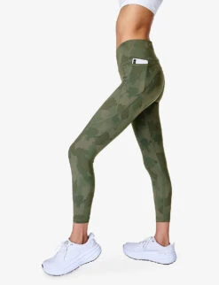 Sweaty Betty Power 7/8 Camouflage-print Stretch-woven Leggings -Selfridges Store R04201957 GREENPAINTEDCAMO ALT02
