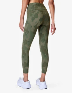 Sweaty Betty Power 7/8 Camouflage-print Stretch-woven Leggings -Selfridges Store R04201957 GREENPAINTEDCAMO ALT03