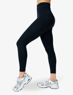 Sweaty Betty All Day 7/8 Cross-waist Stretch-woven Leggings -Selfridges Store R04201975 BLACK ALT02