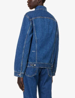 Brand-print Regular-fit Organic Cotton-blend Jacket -Selfridges Store R04202689 MIDINDIGOWASH ALT03