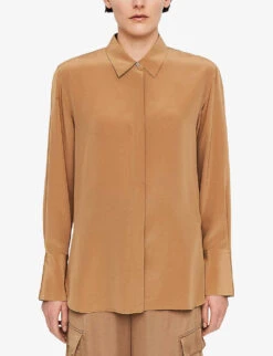 Joseph Bold Relaxed-fit Silk-crepe Shirt -Selfridges Store R04203796 CASSONADE ALT02